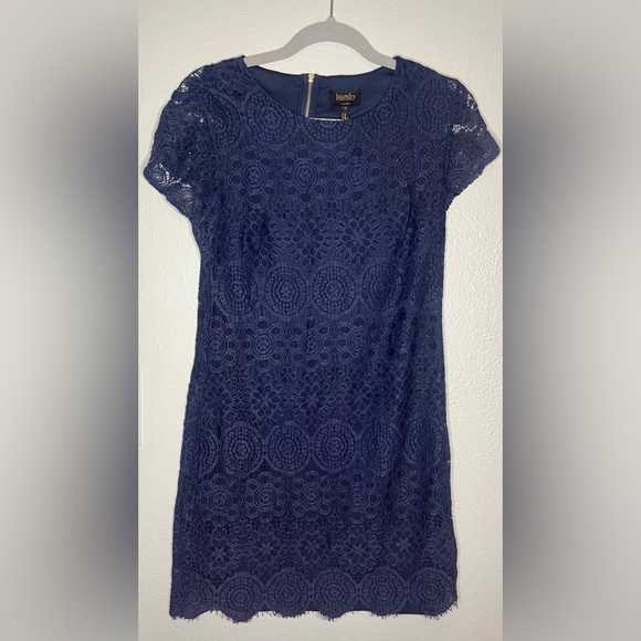 Laundry by Shelli Segal Navy Lace Sheath Dress | Size 4 - Picture 1 of 5